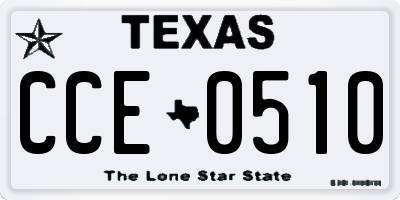 TX license plate CCE0510