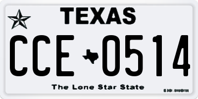 TX license plate CCE0514
