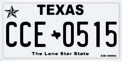 TX license plate CCE0515