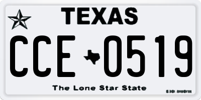 TX license plate CCE0519