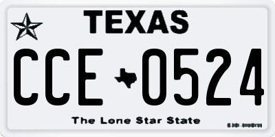 TX license plate CCE0524