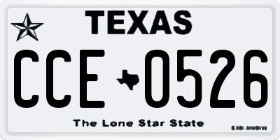 TX license plate CCE0526