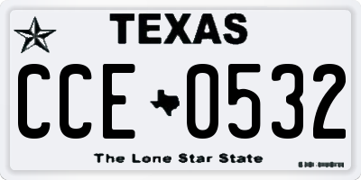 TX license plate CCE0532