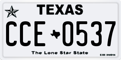 TX license plate CCE0537