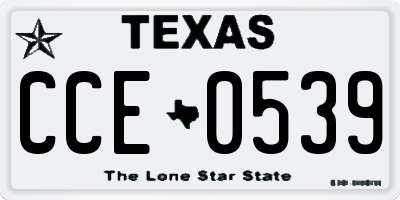 TX license plate CCE0539