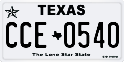 TX license plate CCE0540