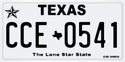 TX license plate CCE0541
