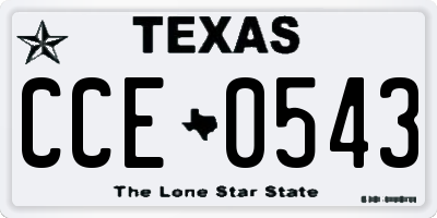 TX license plate CCE0543