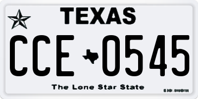 TX license plate CCE0545