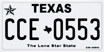 TX license plate CCE0553