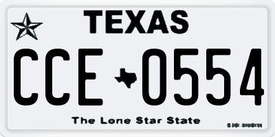 TX license plate CCE0554