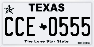 TX license plate CCE0555