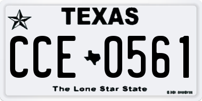 TX license plate CCE0561