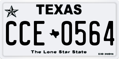TX license plate CCE0564