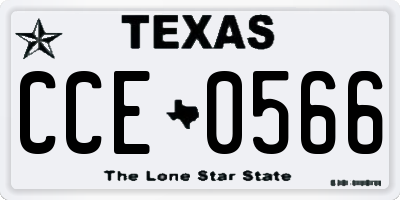 TX license plate CCE0566