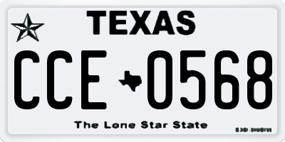 TX license plate CCE0568