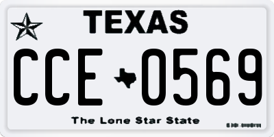 TX license plate CCE0569