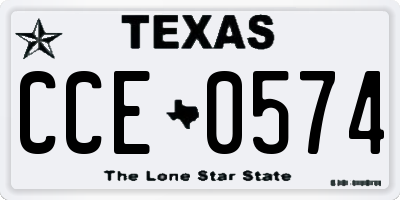 TX license plate CCE0574