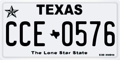 TX license plate CCE0576
