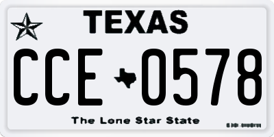 TX license plate CCE0578