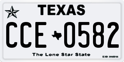 TX license plate CCE0582