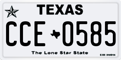 TX license plate CCE0585
