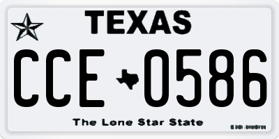 TX license plate CCE0586