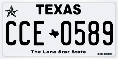 TX license plate CCE0589