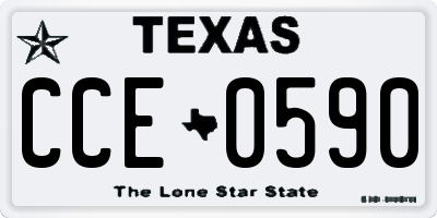 TX license plate CCE0590