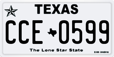 TX license plate CCE0599