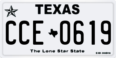 TX license plate CCE0619