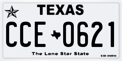TX license plate CCE0621