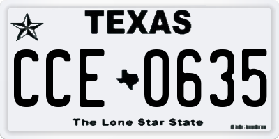 TX license plate CCE0635