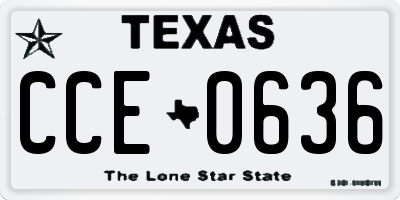 TX license plate CCE0636