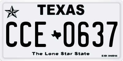 TX license plate CCE0637