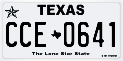 TX license plate CCE0641