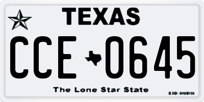 TX license plate CCE0645