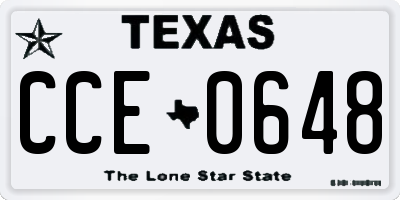 TX license plate CCE0648