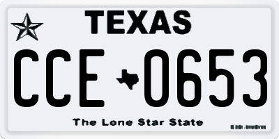 TX license plate CCE0653
