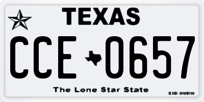 TX license plate CCE0657