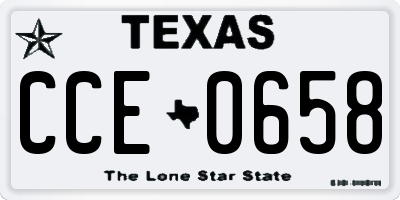 TX license plate CCE0658