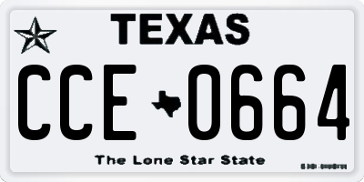 TX license plate CCE0664