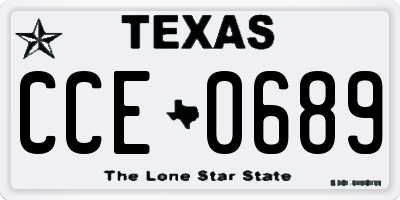 TX license plate CCE0689