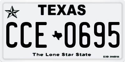 TX license plate CCE0695