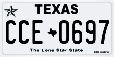 TX license plate CCE0697
