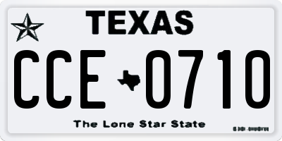 TX license plate CCE0710