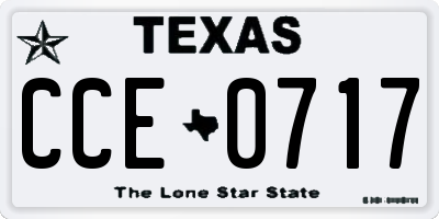 TX license plate CCE0717