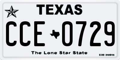 TX license plate CCE0729