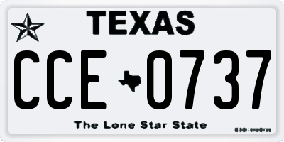 TX license plate CCE0737