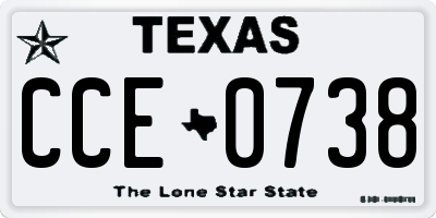 TX license plate CCE0738